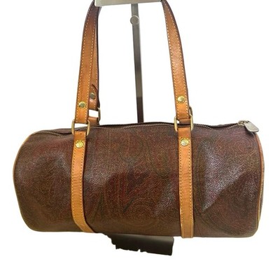 Etro Tubeshaped Bag Brown Paisley Pattern