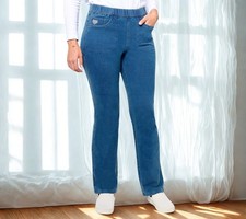 Quacker Factory DreamJeannes Regular Pull On 5 Pocket Boot Cut Jeans Size XXS