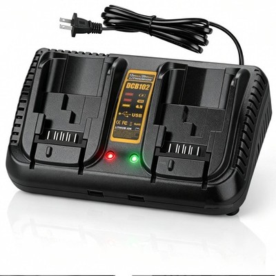 DCB102 Dual Port Rapid Charger for Dewalt 12V 20V MAX Lithium  DCB205 DCB206