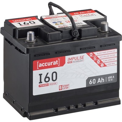AGM Start Stop Batterie 60Ah 12V 680A Autobatterie Starterbatterie KFZ PKW Stopp