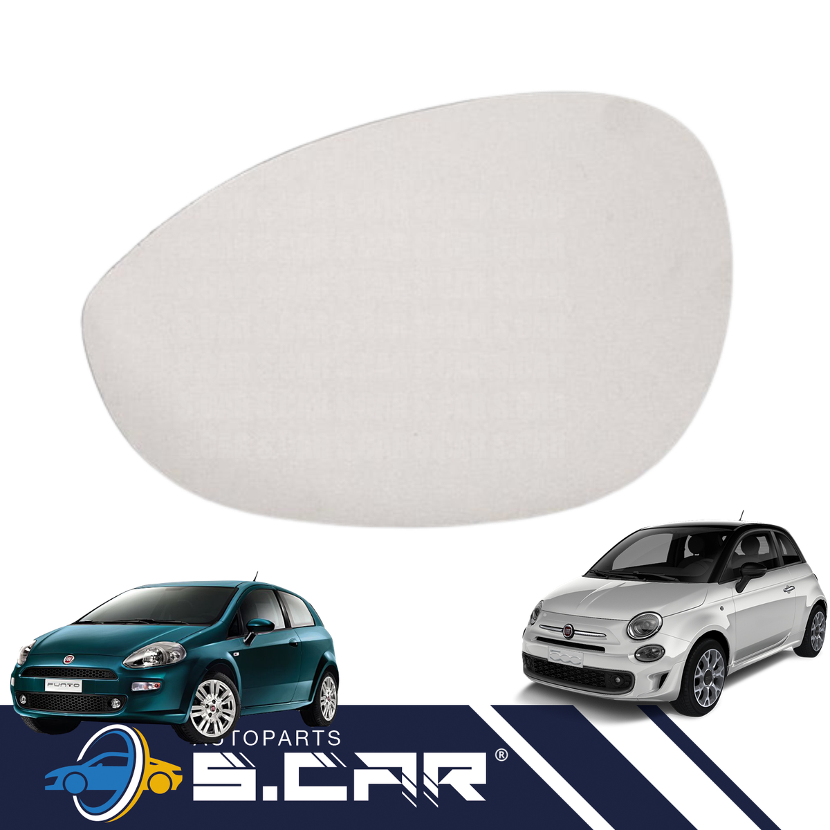 Piastra Specchio Specchietto Retrovisore Per Fiat Punto 188 Destro