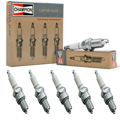 5 Pack Champion Copper Spark Plugs Set for AUDI 200 1989-1991 L5-2.2L