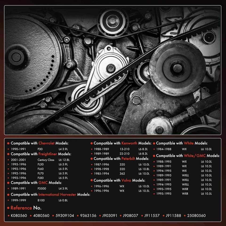 Cinturón serpentino 56,09 pulgadas para Chevrolet P30 GMC P3500 Kenworth 13-210 Volvo WX Foto 2 de 4