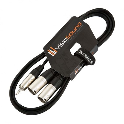 AUX Audiokabel / 3,5mm Stereo Mini Jack Klinke auf 2 x XLR 3-Polig Männlich