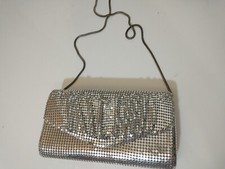 VTG Metal Mesh Purse Shoulder Bag Fold Over Top Magnetic Snap Metal Wire Strap