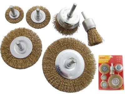 AM-TECH Amtech 6pc Rotary Wire Wheel Cup Brush Set 6mm Shank Clean Rust Remover Drill
