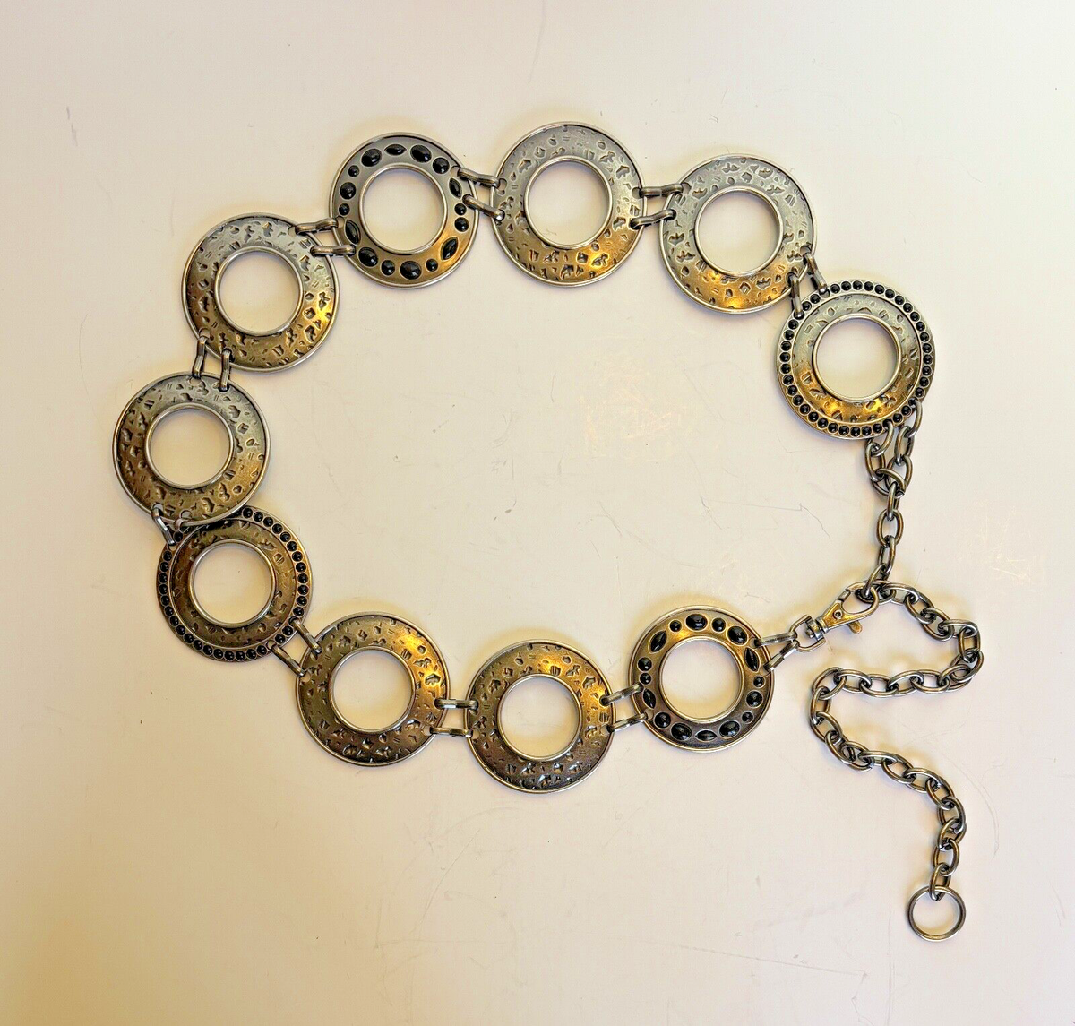 BOHO CHUNKY METAL CHAIN WAIST LINK BELT SILVER TONE ONE SIZE Chunky Boho Silver Chain Belt - Etsy main image 3