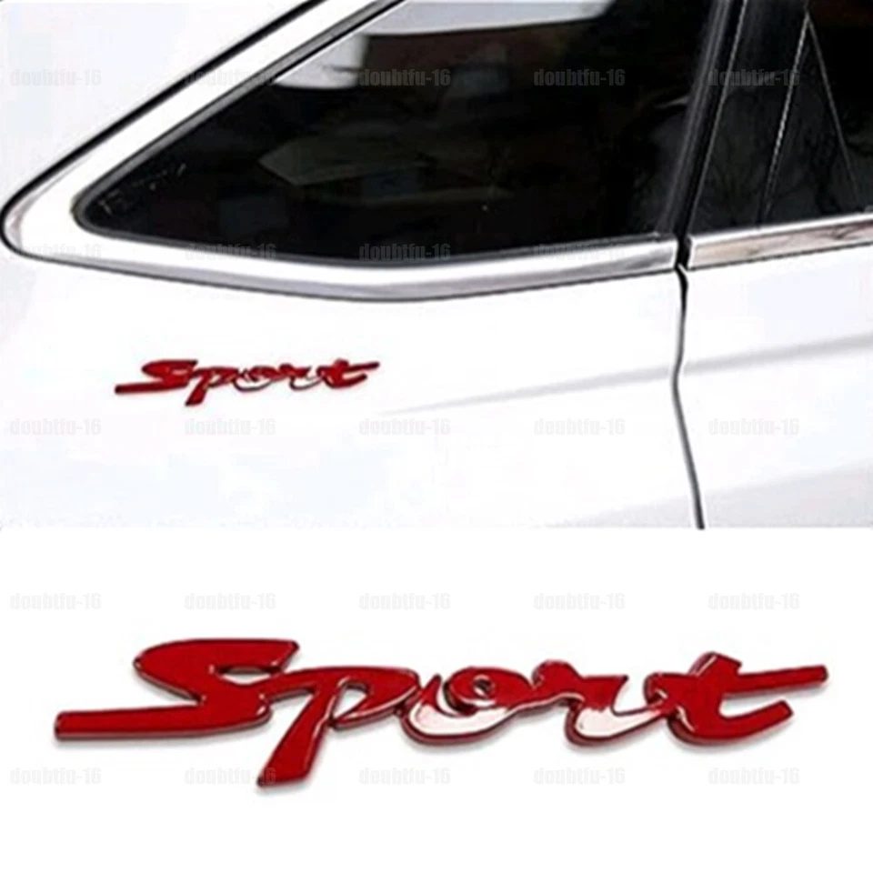 Calcomanía adhesiva emblema logotipo deportivo 3D de metal rojo guardabarros maletero accesorios de automóvil Foto 2 de 4