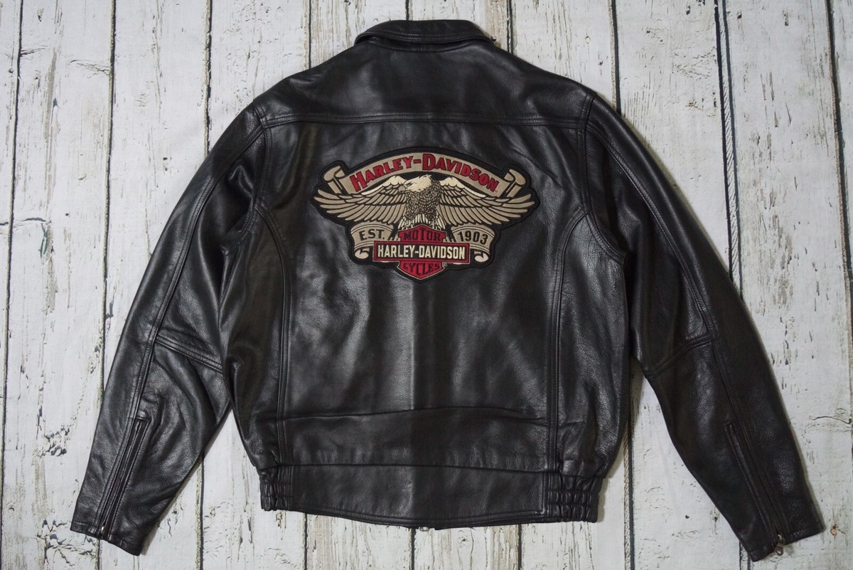 Harley Davidson Men's USA Made Overdrive Eagle Black Leather