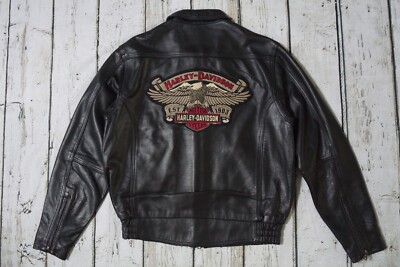 Harley Davidson Men's USA Made Overdrive Eagle Black Leather