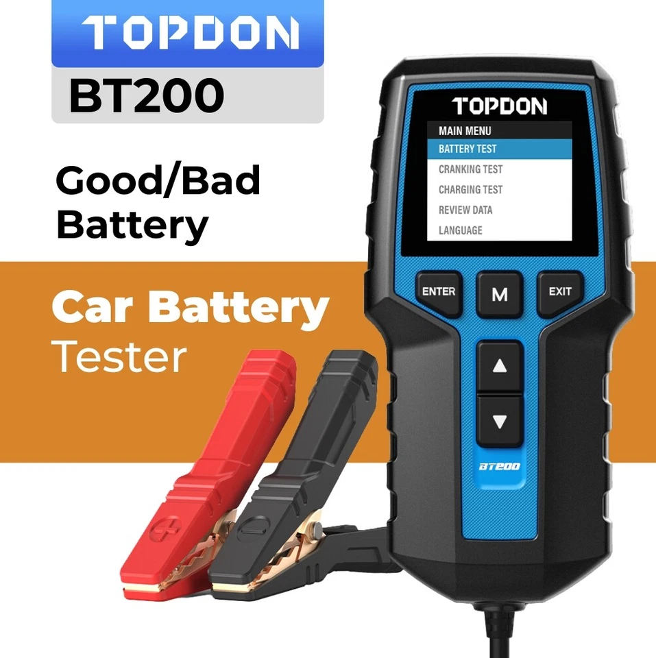 TOPDON BT200E Car Battery Tester 24V 12V Load Tester Charging System Analyzer UK - Image 3 of 4