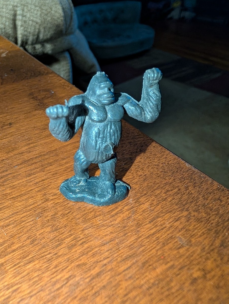 King Kong Vtg Toy Figure Hong Kong Small inches Gorilla Big Foot Black  Plastic