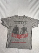 Halo Master Chief VS Jameson Locke Grey Short Sleeve Shirt Men's Large *