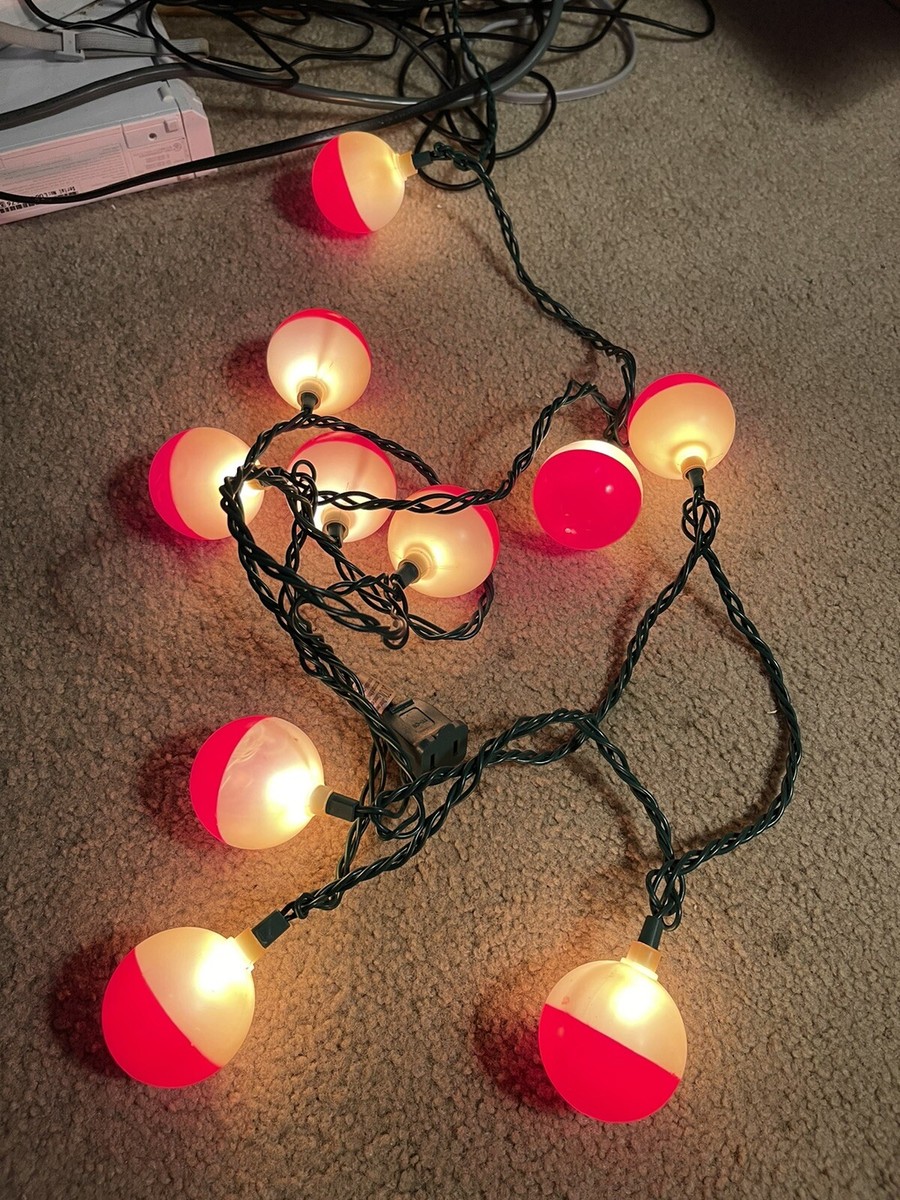 Set Of Fishing Bobber Patio String Lights Vintage Bar Rare Rv