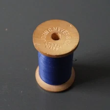 John C. Meyer & Co. Wood Thread Spool 2-1/2" Tall E20 Lowell MA USA Vintage