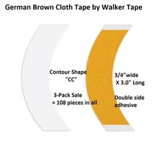 German Brown Cloth Tape Shape CC 3 packs 108 pieces by Walker Tape Co.