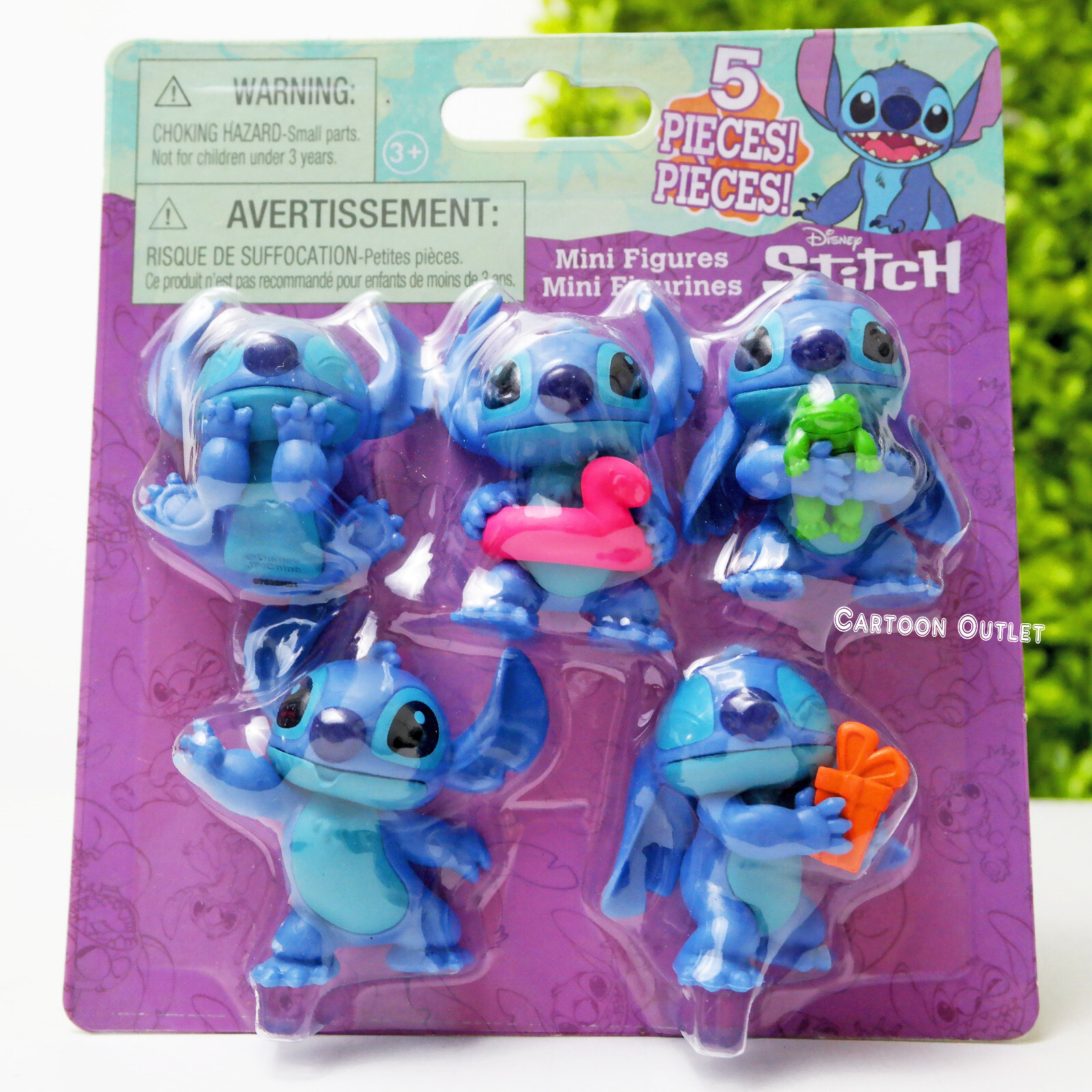 Disney 5 Piece Stitch Figures Plastic  Mini Figurine Set Cake Toppers Toys 