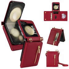 For Samsung Galaxy Z Flip 7 FE 6 5 4 3 Luxury Card Wallet Shockproof Phone Case