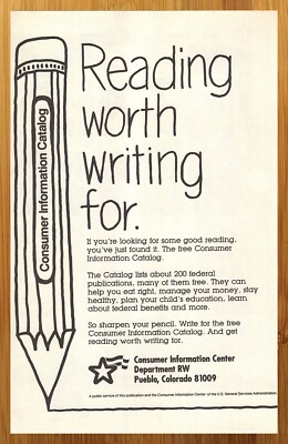 1989 Consumer Information Catalog Print Ad/Poster School Education Pop Art 80s