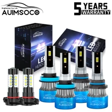 White LED Headlight + Fog Light Bulbs Combo For Chevrolet Tahoe 2007-2014 6000K