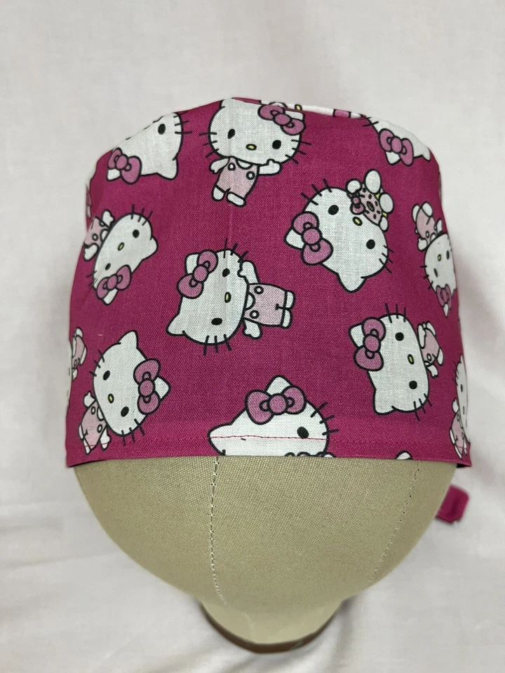 Linda gorra exfoliante quirúrgica forrada gatito/gato rosa para hombres/mujeres 100 % algodón Foto 2 de 3
