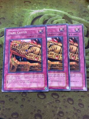 DB2-DE244 x3 Dunkler Sarg Common Yugioh Karten Mint 1. Auflage Neu
