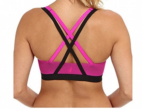 Josie by Natori Women Amp'd Sport Bra Black/Pink Lightning Size 32 D/DD - Image 2 of 2