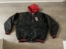 New NWT Men’s Vintage WearGuard Puffer Insulated Hooded Jacket Black Red XL READ