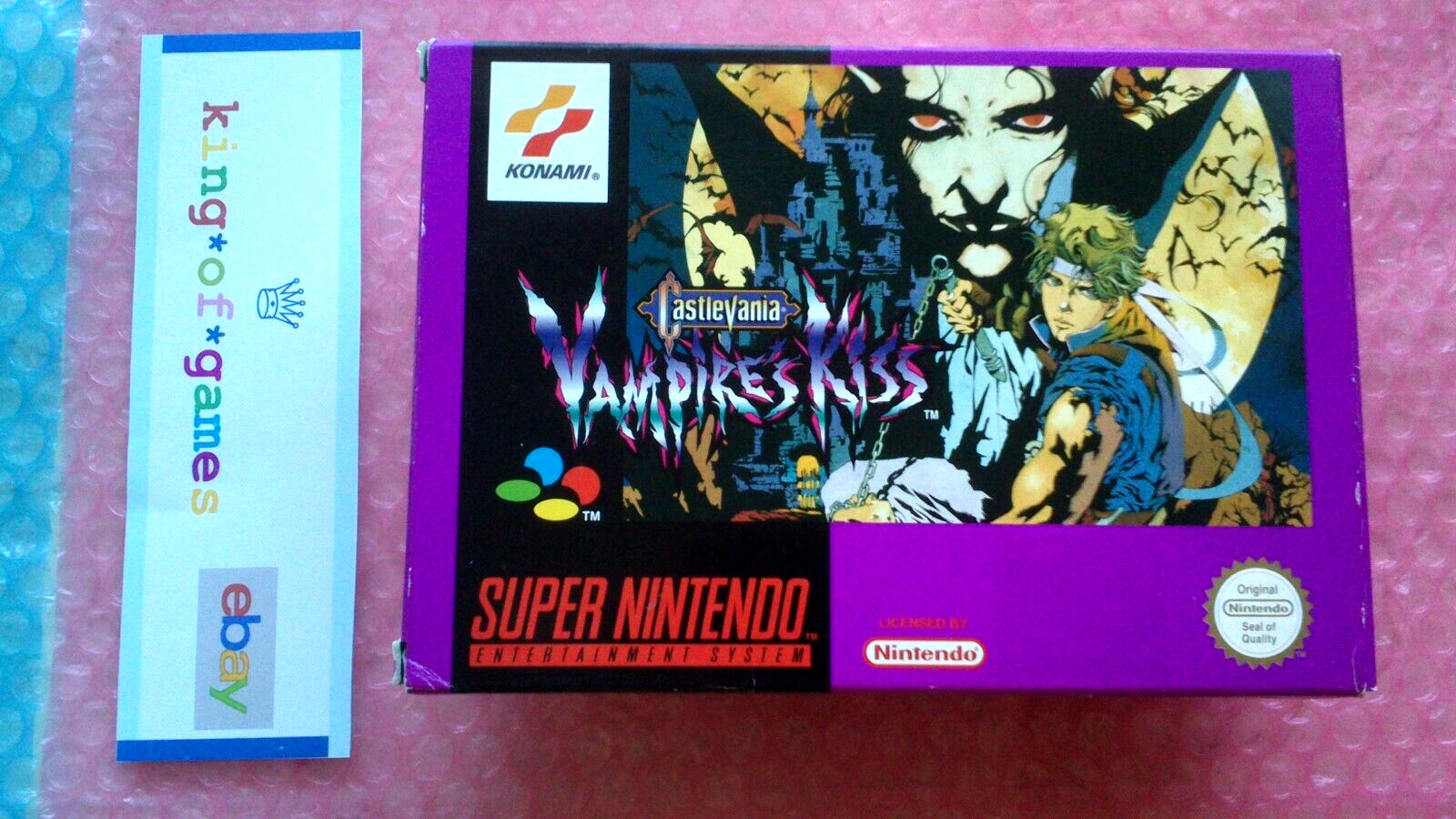 ♕ Original CASTLEVANIA VAMPIRE´S KISS PAL SUPER NES SNES SUPER NINTENDO 🌊🔥