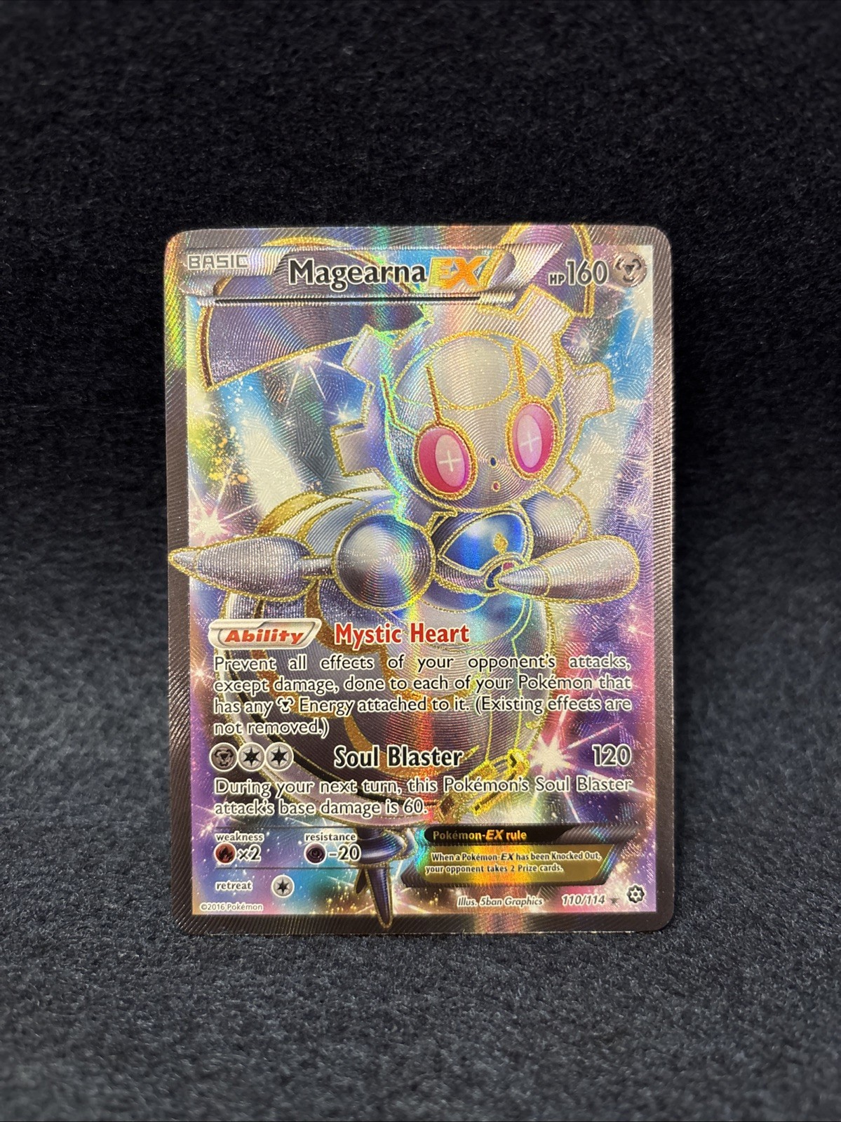 Pokémon Magearna-EX TCG Full Art Holo Card Steam Siege 110/114