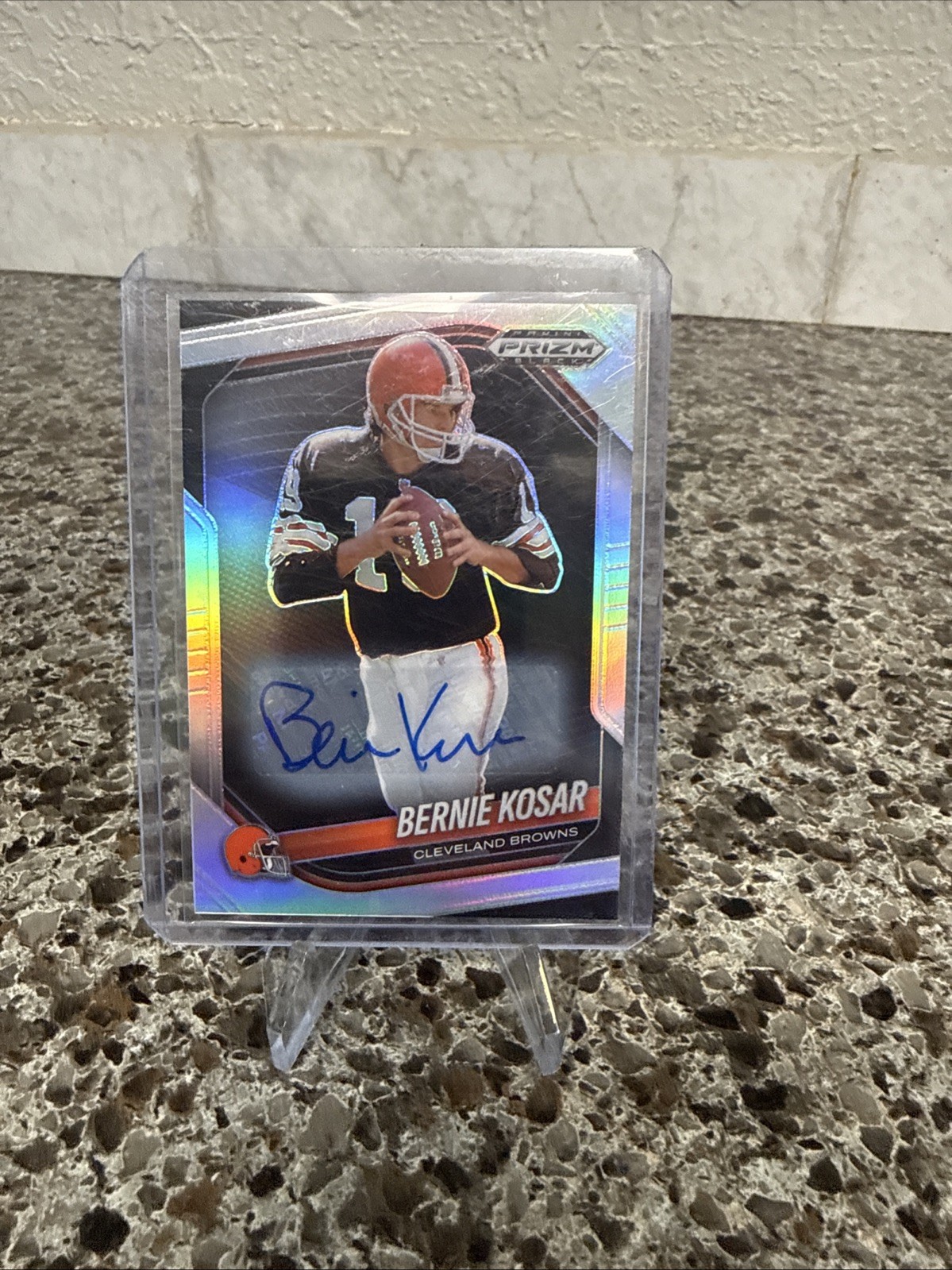 2025 Panini Prizm Black Bernie Kosar Auto #31 Silver Prizm Cleveland Browns