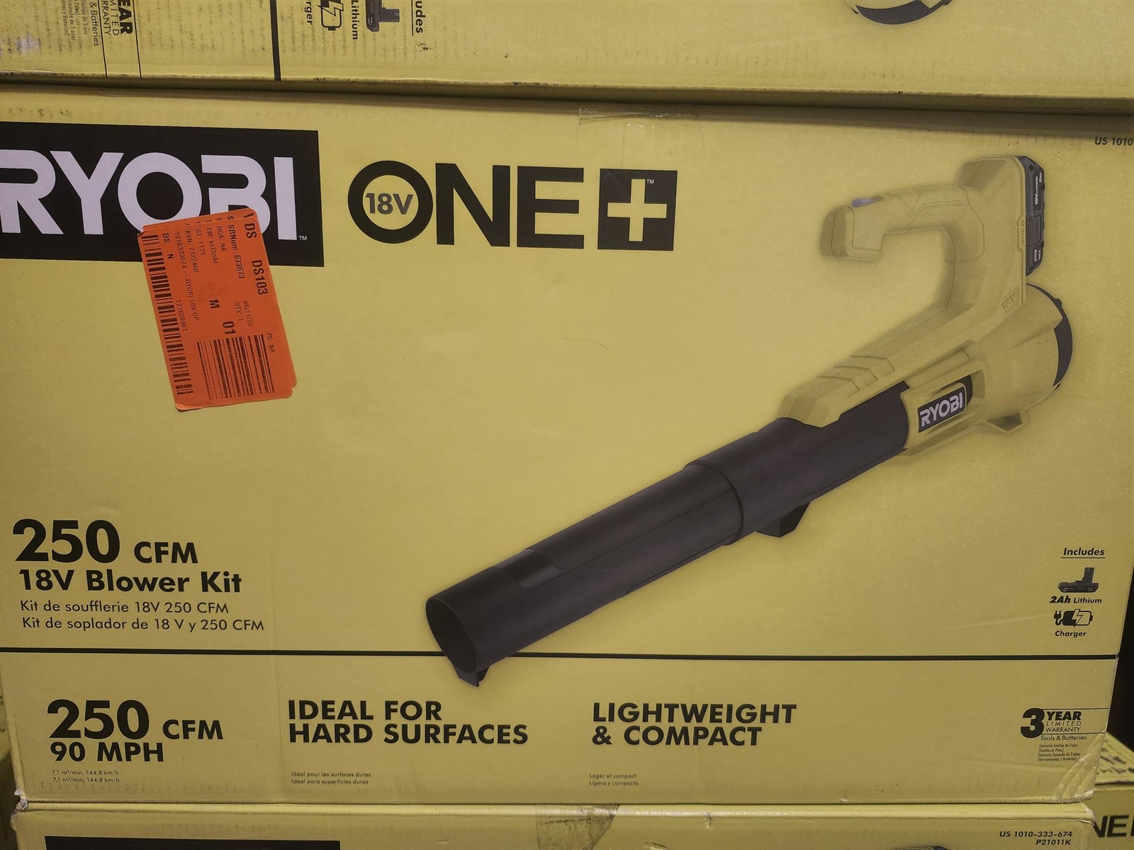 RYOBI  18V 90 MPH 250 CFM Cordless Battery Leaf Blower/Sweep