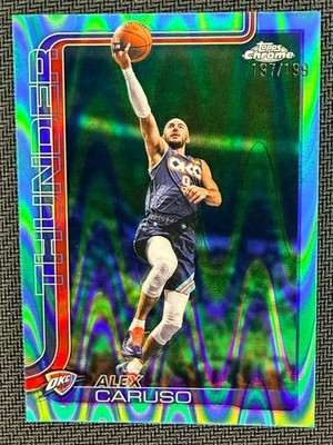 2025-26 Topps Chrome Update #16 Alex Caruso Aqua RayWave /199 Thunder