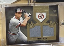 Cal Ripken 2011 Topps Tier One Legends Relics #’d 91/99 Game Used Dual Jersey