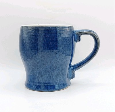 Artisanal Fire Glazed Blue Coffee Mug 15 Oz Ceramic, Farmhouse Cup by Melo