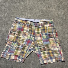 Vintage 90s Polo Ralph Lauren Mens Indian Madras Shorts Size 38 Plaid Colorblock