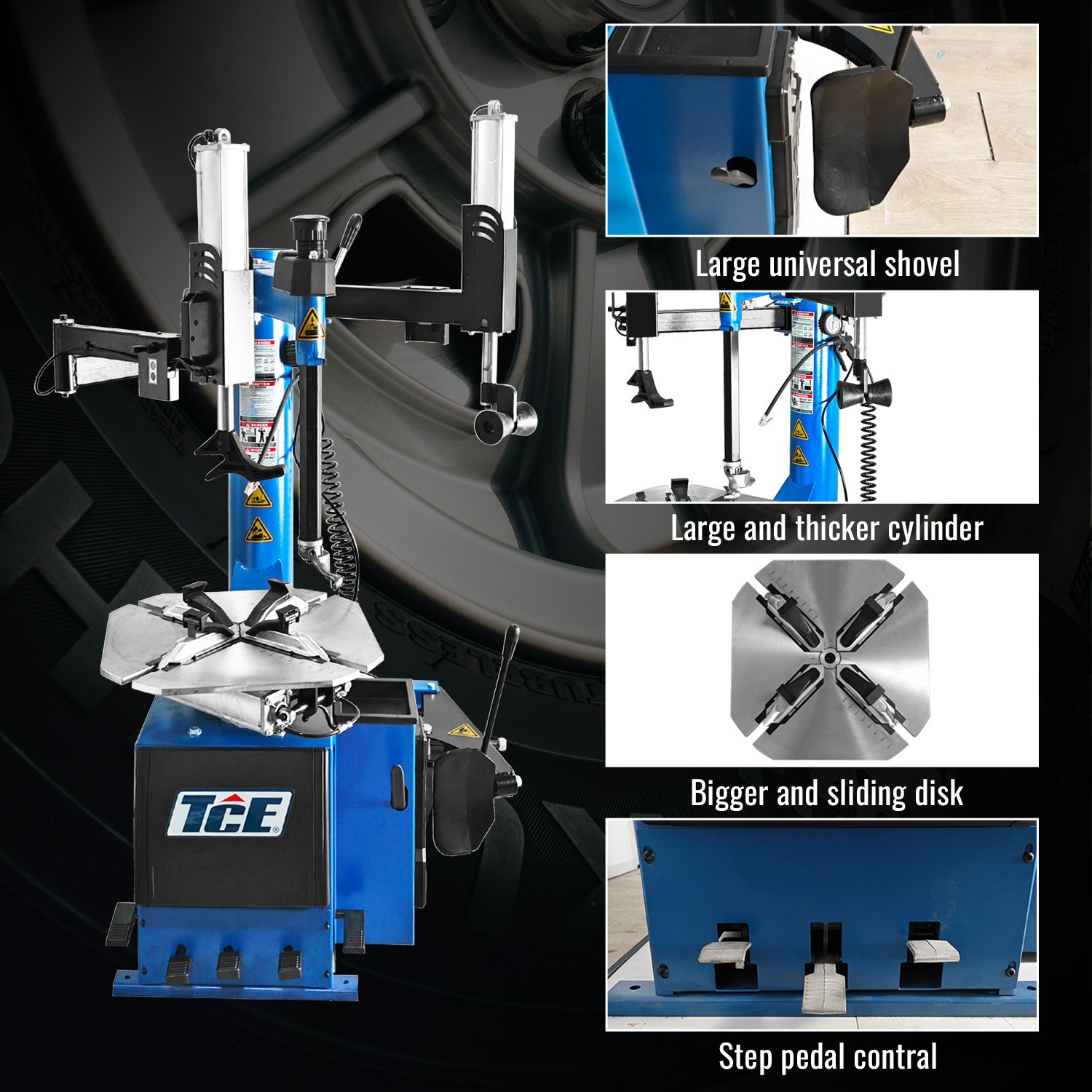 TCE Tire Changer Wheel Changer Single Machine Rim Clamp 12"-24" -Self-pickup TX