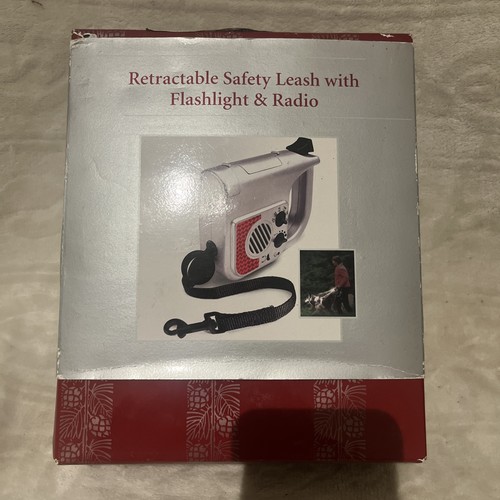 Dog Leash Retractable safety Leash With Flashlight And Radio Brand New