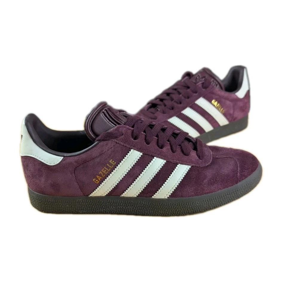 Adidas GAZELLE Zapatos Borgoña Mujer Talla 6 (¡Sin Insertos!) Zapatillas Foto 2 de 4