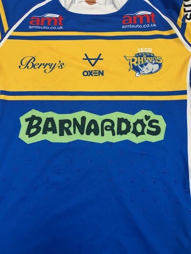 LIMITED EDITION Leeds Rhinos Barnardo’s Takeover shirt MATCH WORN Signed Connor - Picture 3 of 6