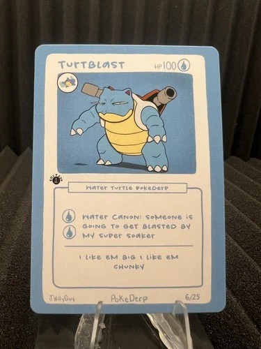 Turtblast (Blastoise) 6/25 - 1st Edition Pokederp First Print Fan Art - Pokemon