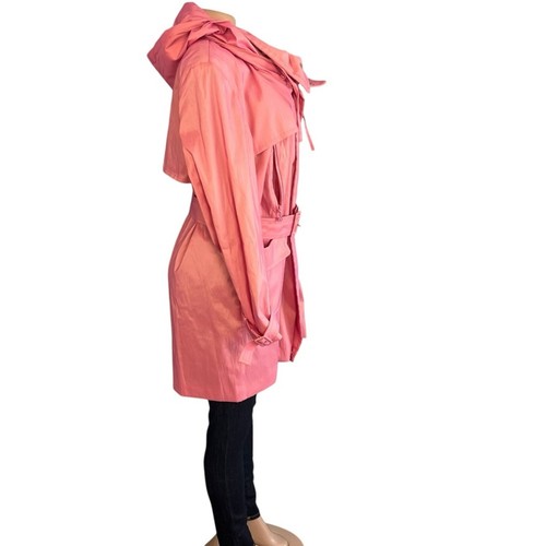 Samuel Dong Womens Vintage Pink Belted Raincoat Size Large - Picture 5 of 11