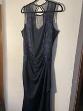 Lipsy long occasion dress navy embroidered size 22 sleeveless Party cruise