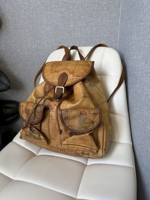 Alviero Martini Classe Geo Classic Map Backpack - Like New 1A Classe Vintage Alviero Martini Géo Soft Back Pack With  main image 3