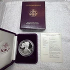 1989-S Proof American Silver Eagle Dollar $1 - Box W / C.O.A. US Mint