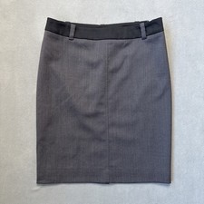 Moschino Cheap and Chic Pencil Skirt Womens 8 Gray Virgin Wool Lined Classic Fit