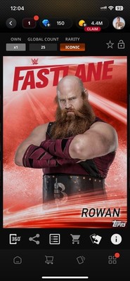Topps Slam WWE *Digital* 2019 Fastlane Red - Erick Rowan 25cc ICONIC