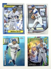 2025 Mookie Betts 4 Card Lot - Topps Chrome Inserts & Bowman Chrome Mojo