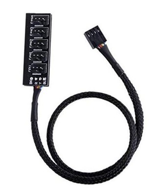 4 Pin PWM Fan Hub, PC Internal Fan Power Supply Extension Cable (13-Inch,
