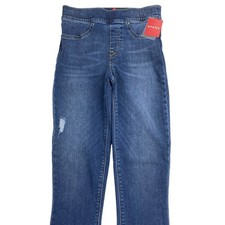 NWT SPANX Distressed Womens Denim Legging Sz XS Medium Wash
